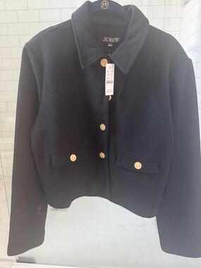J.Crew Black Wool Jacket with Gold Buttons